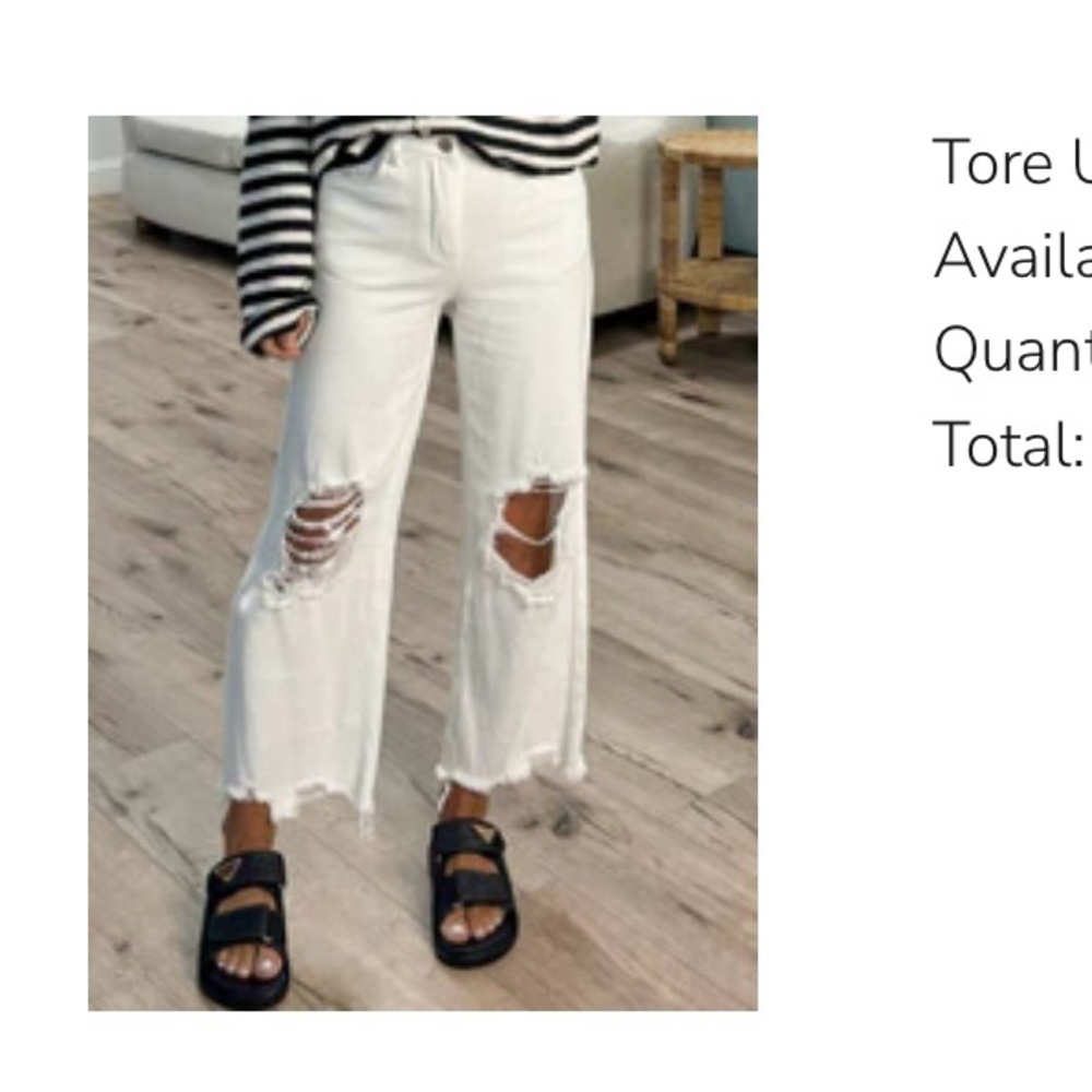 Talulah cropped white jean
